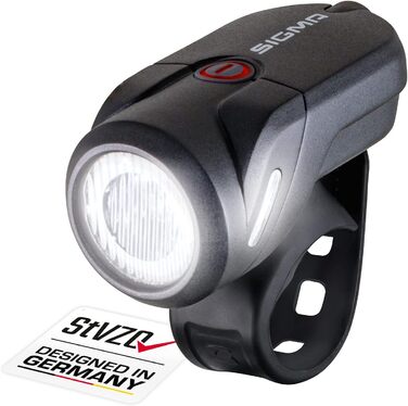 Фарига Sigma Aura 35 LED: акумуляторне переднє світло для велосипеда, 35 люкс, StVZO, 2 режими, водонепроникне, перезаряджуване