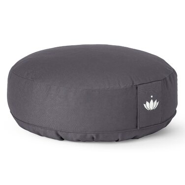 Медитаційне подушення Lotuscrafts® з висотою сидіння 10 см, низьке, з дінковою начинкою, кругле, для йоги та медитації, знімний чохол, сертифікат GOTS