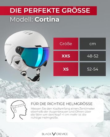 Дитячий гірськолижний шолом Cortina з візором та вентиляцією для лиж та сноуборду, біло-блакитний, розмір XXS (48-52 см)