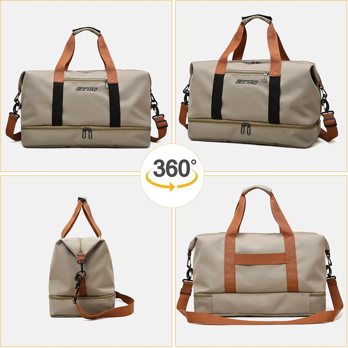 Спортивна сумка Lafo: дорожня, для тренажерного залу, з відділенням для взуття та мокрих речей, сіра