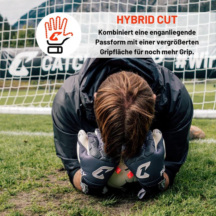 Професійні воротарські рукавиці CATCH & KEEP Fly Soul для футболу - Octopus Grip, Hybrid Cut, дихаюча сітка, технологія Punching Zone 3.0, сірі