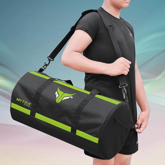 Mytra Fusion спортивна сумка для тренувань з регульованим плечовим ременем, для чоловіків і жінок, дорожня, спортивна, чорна/зелена