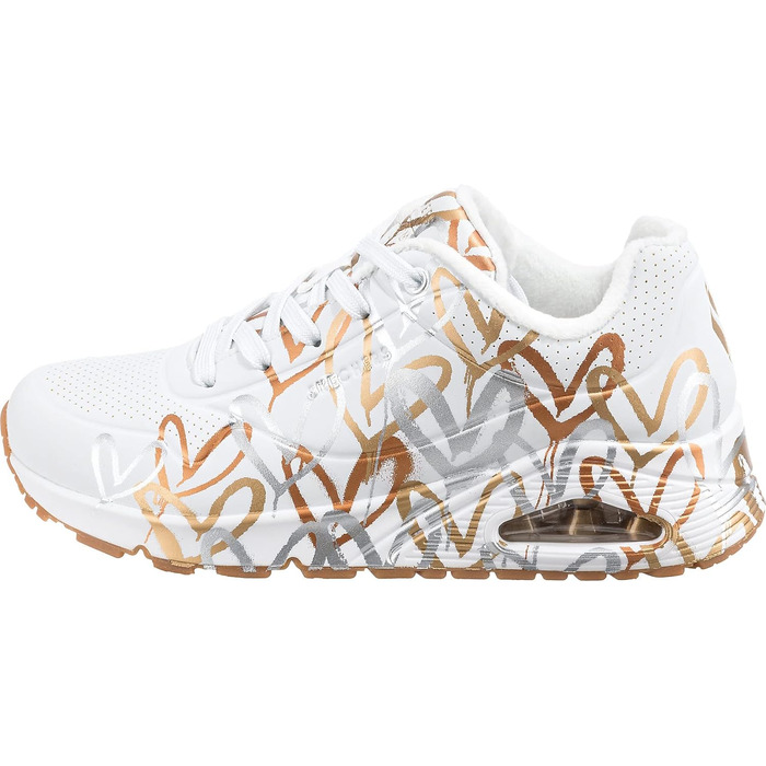 Кросівки жіночі Skechers UNO 2 - Floating Love, білі з серцями, 40 EU, Durabuck