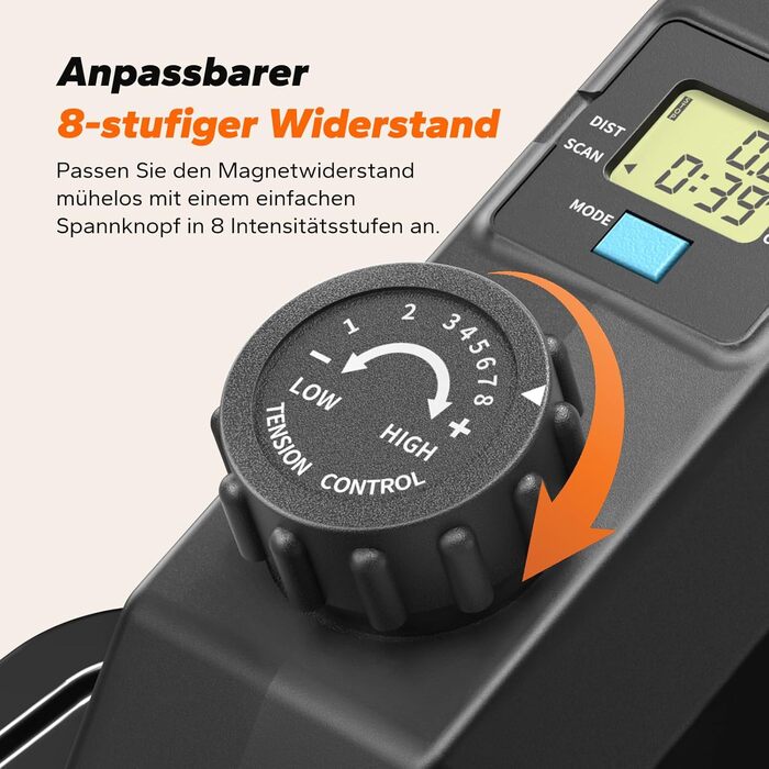 Міні еліптичний тренажер MERACH для дому, електричний крос-тренажер під стіл з пультом, дисплеєм, 12 швидкостей, петлі для ніг, тихий та портативний, для літніх людей та дорослих, E43-Чорний