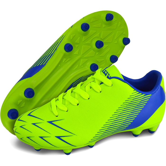 Дитячі футбольні бутси Vizari FG | Футбольні черевики для дітей (хлопчики, дівчатка) | Червоно-зелені бутси для тренувань та гри | Розмір 35 EU