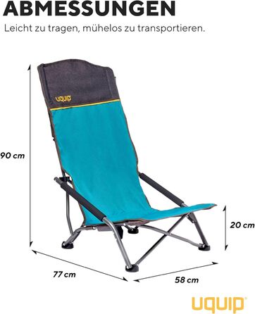 Складний туристичний стілець Uquip Sandy, Petrol, X-Large (120 кг)