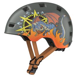 Шолом для скейтборду, самокату, BMX та електросамокату дитячий/унісекс Ultraleicht (Ультралегкий) Macaron Dinosaurier сірий L