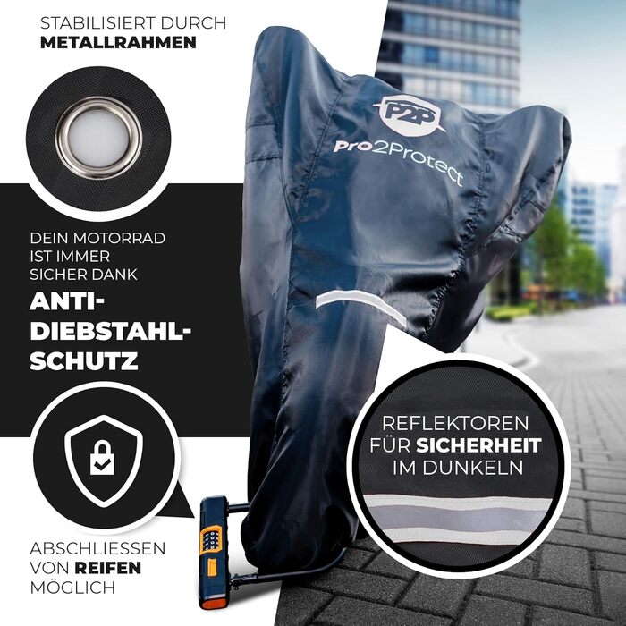 Водонепроникна накривка для мотоцикла Pro2Protect® - захист від дощу та сонця | Накривка для мопеда, скутера, Vespa, ролера | Garage для мотоциклів