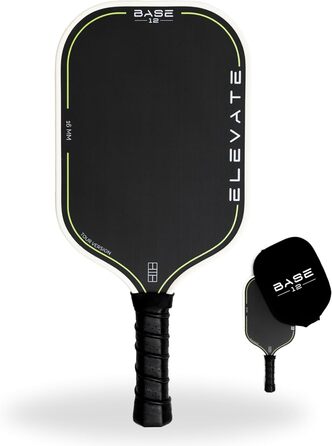 BASE12 Піклбол Шляк Карбон – Преміум Ракетка 16 мм, Шорстка Поверхня для Контролю та Обертання – Ідеально для Початківців та Професіоналів