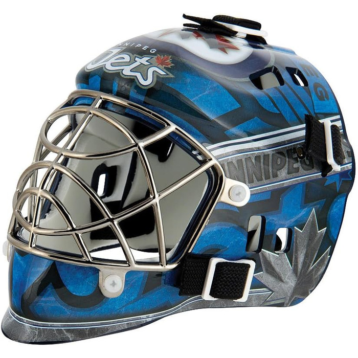 Міні-хокейна маска воротаря Franklin Sports NHL Winnipeg Jets, колекційна, з чохлом, офіційна ліцензія, сувенір