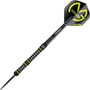 Дротики WINMAU MvG Acclaim 25 г з вольфрамовим сталевим наконечником, набір з оперенням і стрижнями для дартсу
