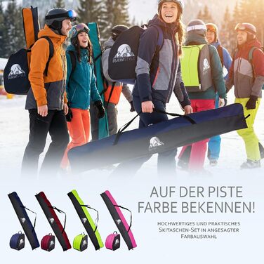 Чохол для лиж Rawstyle Skitasche Set: водовідштовхуючий, 160/180/190 см, для зимових видів спорту, чорно-рожевий комплект