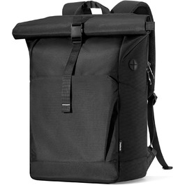 Рюкзак Inateck RollTop 25-30 л з відділенням для взуття, для ноутбука 17'' для чоловіків і жінок, чорний