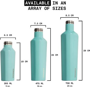 Термобутилка Corkcicle Canteen з трубочкою, потрійна ізоляція, нержавіюча сталь, тримає холод 25+ годин і тепло 12 годин, герметична, багаторазова, BPA-free, для води, яскравий дизайн