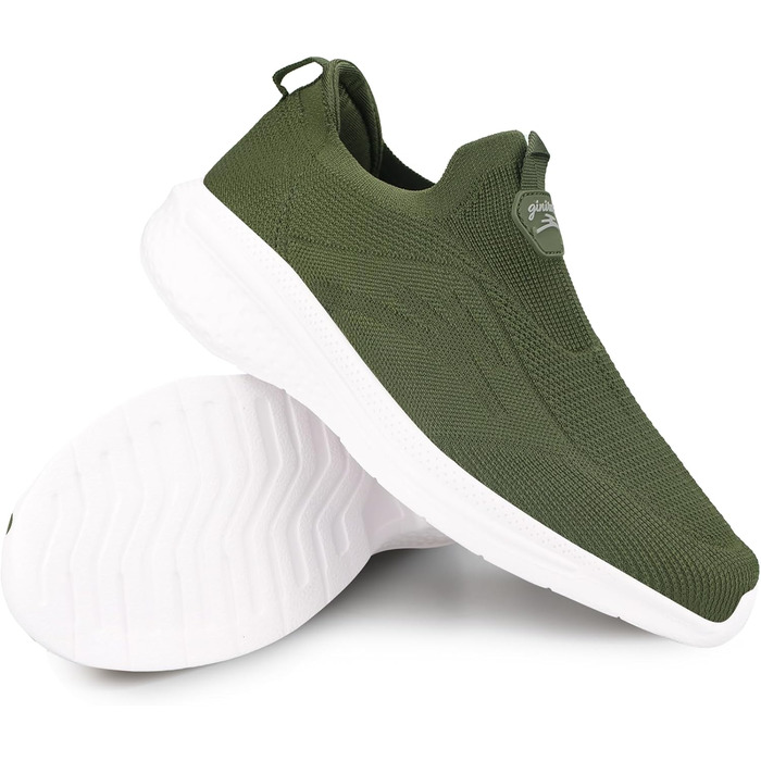 Чоловічі кросівки без шнурівків Slip-on, сітка, дихаючі, легкі, для бігу та повсякденного носіння, розмір 46 EU, зелені