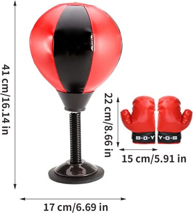 Бокс-груша на присосці надувна для боксу, дітей, дорослих, офісу, студентів, дому - тренажер для рук