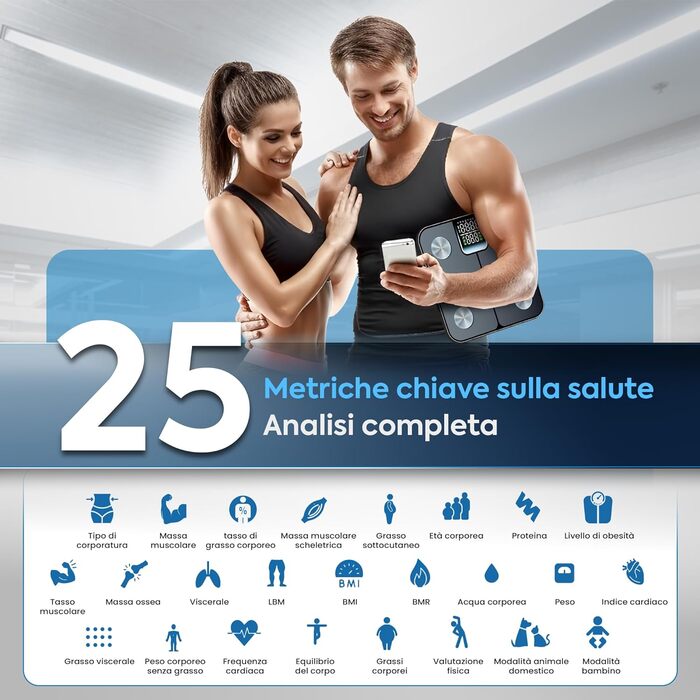 Інтелектуальна вага для тіла з ITO-екраном, електрична, для вимірювання жиру, з безкоштовним додатком