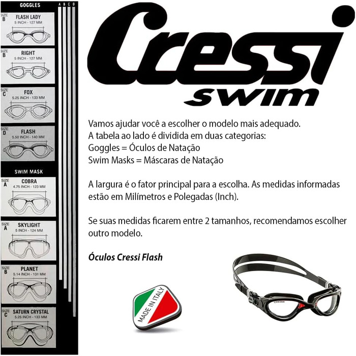 Окуляри для плавання CRESSI Flash (чорно-червоні) з прозорими лінзами: для басейну, триатлону, снорклінгу. Антифог, захист від подряпин та UV