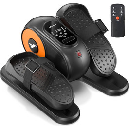 Міні еліптичний тренажер MERACH для дому, електричний крос-тренажер під стіл з пульт дистанційного керування, дисплеєм, 12 швидкостей, петлі для ніг, тихий та портативний, для людей похилого віку та дорослих (E37-Schwarz)