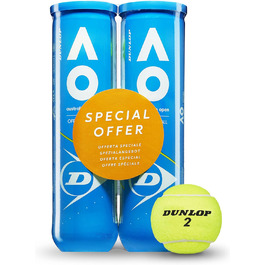 Тенісні м'ячі Dunlop Australian Open для глини, хардкорту та трави, 8 шт.