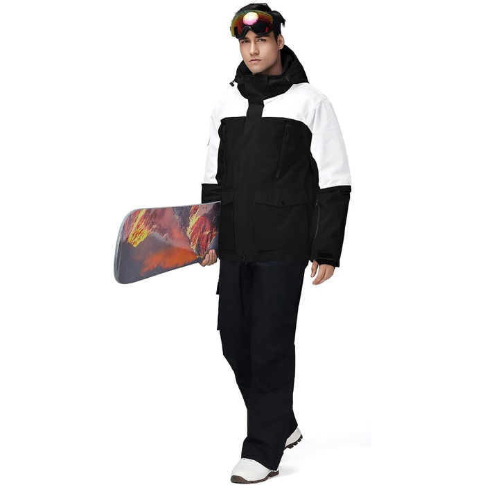 Чоловіча куртка G NOWING для сноубордингу та лижного спорту, водонепроникна, білий + білий (XXL)