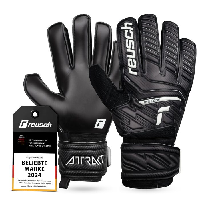 Воротарські рукавички Reusch Attrakt Solid - професійні, з латексом, для будь-якої погоди та покриття (чорні)