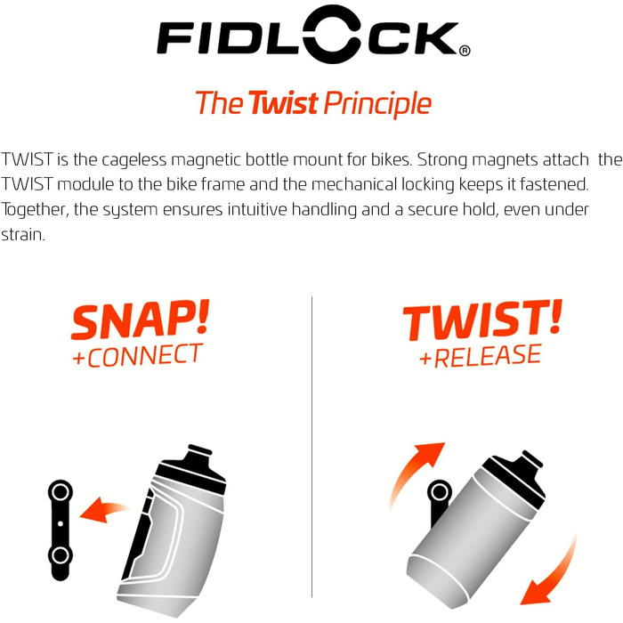 Пляшка для води Fidlock з конектором Twist, 450 мл, чорна