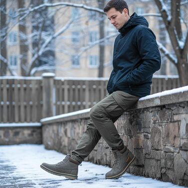 Чоловічі зимові черевики CC-Los: теплі, з підкладкою, антиковзаючі, розмір 40-48 EU (43 EU, сірий 46)