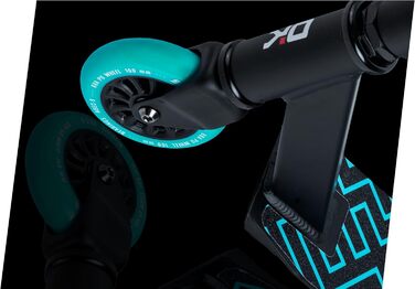 SOKE Evo: Скутер для екстремального катання в скейтпарку – ABEC-9 підшипники з вуглецевого волокна, сталеві, PU-колеса 88A, Y-образний кермо з TPR-покриттям, алюмінієва дека (чорний/синій)