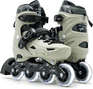 Регульовані ролики з підсвічуванням - дитячі ролики для інлайнів для дітей та дорослих S (11C-1.5 UK) сірі