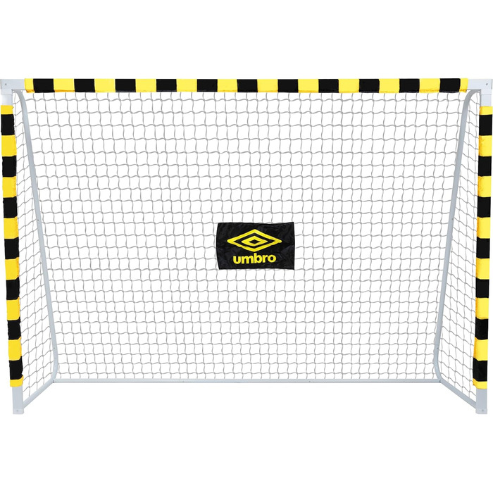 Футбольні ворота Umbro металеві 300x200x90 см для дітей і дорослих, для саду, вулиці та приміщення, чорні/жовті, футбольне тренувальне обладнання