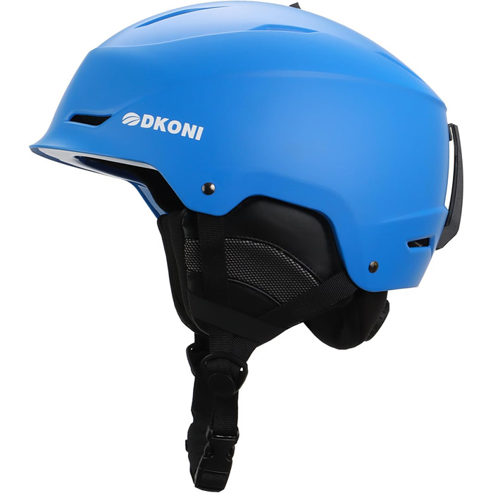 Шолом для сноуборду та гірських лиж для чоловіків, жінок та дітей, регульований розмір, 3-рівнева вентиляція, міцна PC-оболонка з EPS-піною, білий (синій, L: 58-62 см)