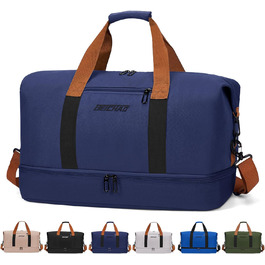 Спортивна сумка-рюкзак для чоловіків та жінок з відділенням для взуття та мокрого одягу, велика містка сумка для подорожей, тренувань, плавання (Navy Blue)