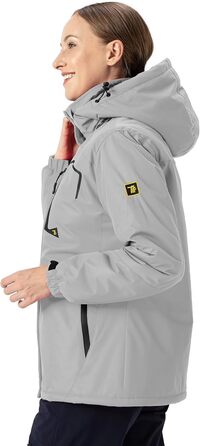 Жіноча куртка: флісова, зимова, водонепроникна, дихаюча, тепла, вітрозахисна, софтшел з капюшоном, для активного відпочинку (S, світло-сіра)