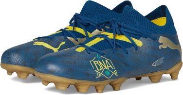 Дитячі футбольні бутси PUMA Future Match FG/AG Jr - для гри на траві та штучному покритті (33 EU, синій, жовтий)