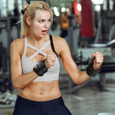Набір обважнювачів на зап'ястя Sportneer (0.45 кг x 2 шт), регульовані ваги для рук для фітнесу, бігу та тренувань, чорні