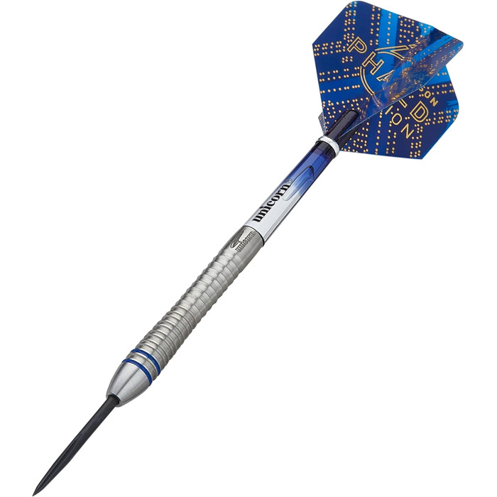 Набір дротиків Unicorn з сталевим вістрям Gary Anderson 90% вольфрам, сині акценти, 21-24 г, у подарунковій коробці