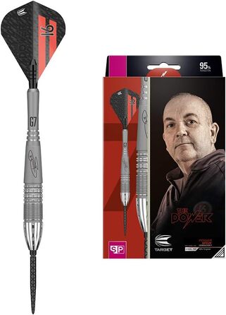 Дартс Target Phil Taylor Power 9-Five Gen 7, 95% вольфрам, сталевий наконечник, Swiss Point, 22 г, ігровий набір
