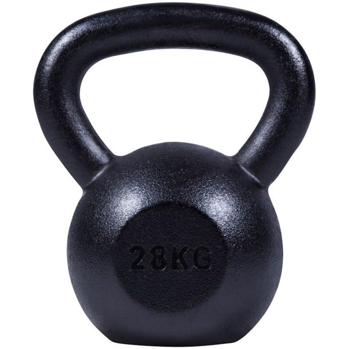 Гиря GORILLA SPORTS 2-32 кг, чавунна, для фітнесу, срібляста або чорна, захист підлоги, набір або окремо