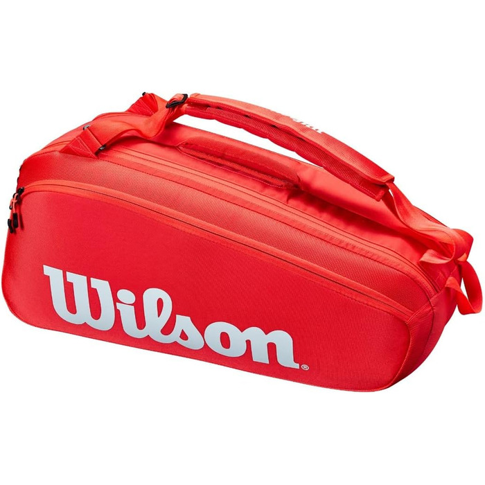 Тенісна сумка Wilson Sporting Goods на 15 ракеток, червоно-біла