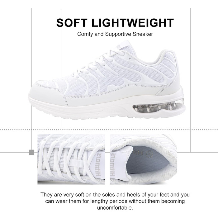 Кросівки Hitmars для бігу та занять спортом: чоловічі та жіночі, білі та чорні, розміри EU 36-48