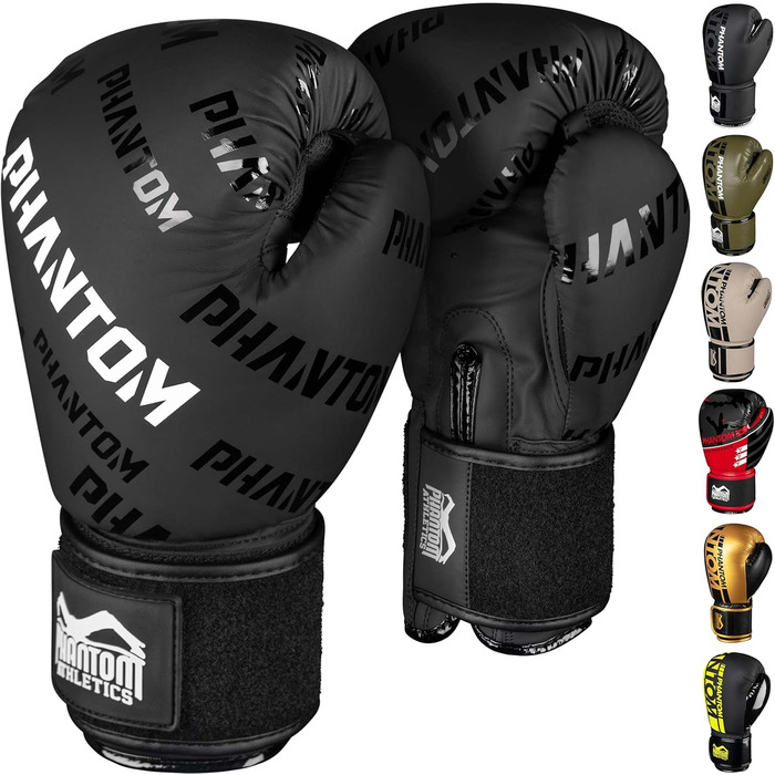 Боксерські рукавички Phantom Apex | MMA, тайський бокс | Чоловічі, Velcro, чорні, 10 Oz