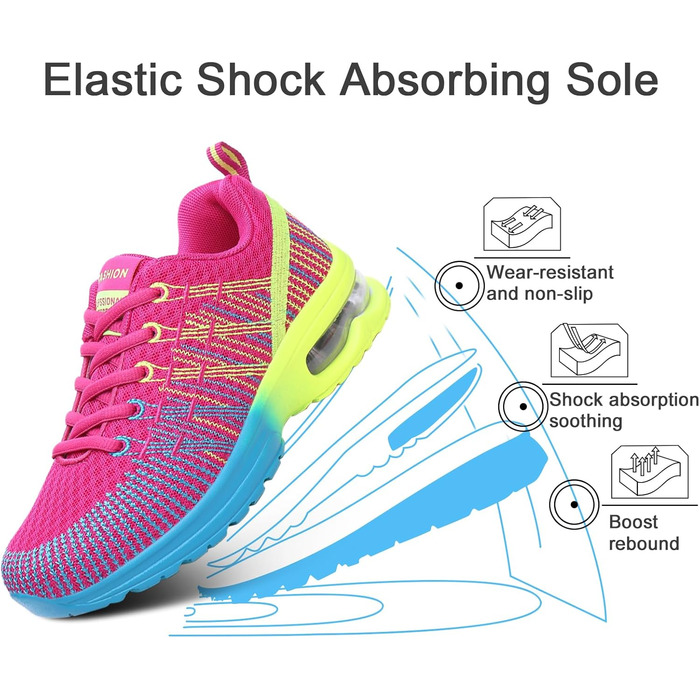 Жіночі кросівки для бігу Hitmars: легкі, дихаючі, з амортизацією, для фітнесу, вулиці та бігу. Розміри EU 36-42. Чорний та червоний кольори.