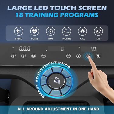 Бігова доріжка BOTORRO R5PRO/R7/R9 для дому, складана, з амортизацією, Bluetooth, LED-дисплей, автоматичний нахил до 18%, вантажопідйомність 136 кг