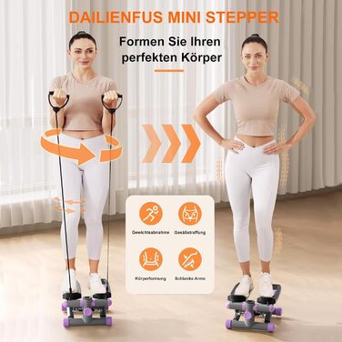 Міні степер для дому з мотузками, 150 кг, LCD дисплеєм, регульованим опором, для тренування ніг, рук, сідниць