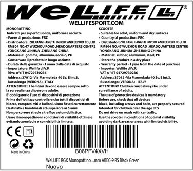 Трюковий самокат WeLLIFE Viper RGX з HIC-системою, 110 мм PU-колеса, алюмінієві диски, підшипники Abec9, для дорослих і дітей