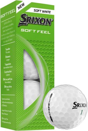 Гольф-м'ячі Srixon SOFT FEEL 14: ультрам'які, довговічні, стабільний політ, контрольований спін, преміум-якість, Tour Yellow/Білий