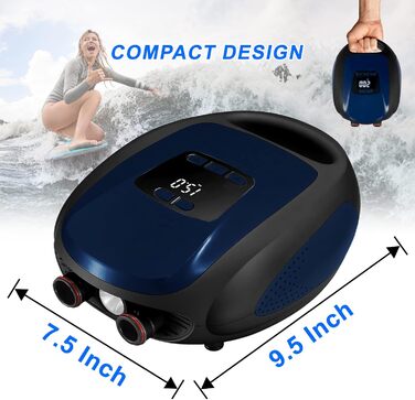 Електрична SUP-насос Ruitx 20PSI з високим тиском, 12V DC, для каяків/матраців/віндсерфінгу/водних видів спорту