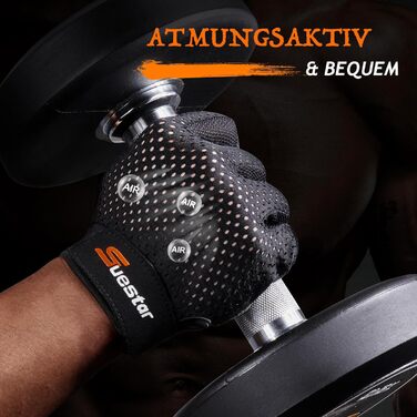 Тренувальні рукавички SueStar для чоловіків та жінок, для важкої атлетики, з повною захистом долоні, відмінне зчеплення, ультра-дихаючі для важкої атлетики, фітнесу, тренувань, підтягувань