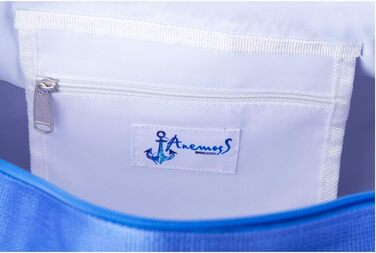Спортивна сумка Anemoss Marine Collection, циліндрична, поліестер, регульований дуфл-бег з якорним принтом, темно-синя, 37x50 см